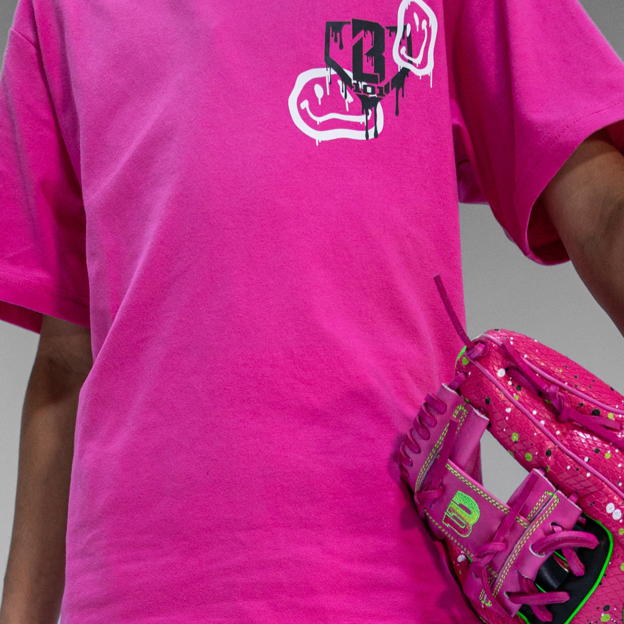 Smiley Slugger Tee - Pink - Image 3