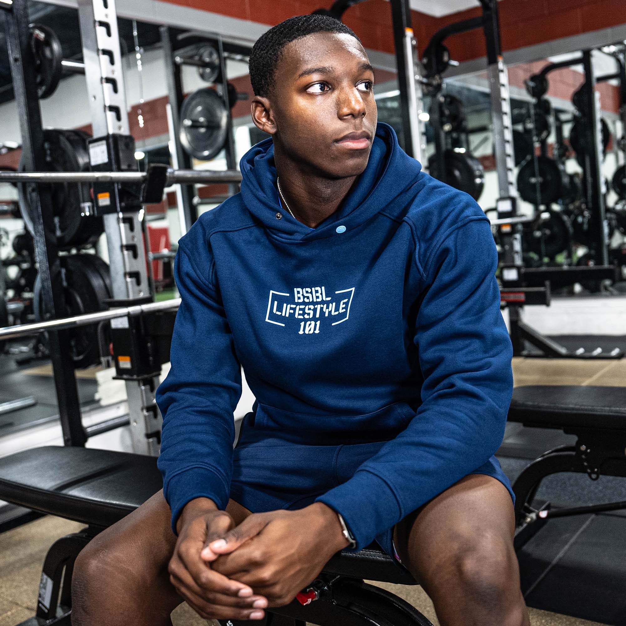 Diamond Relaxed Fit Sweatshorts - Navy/Light Blue - Image 3
