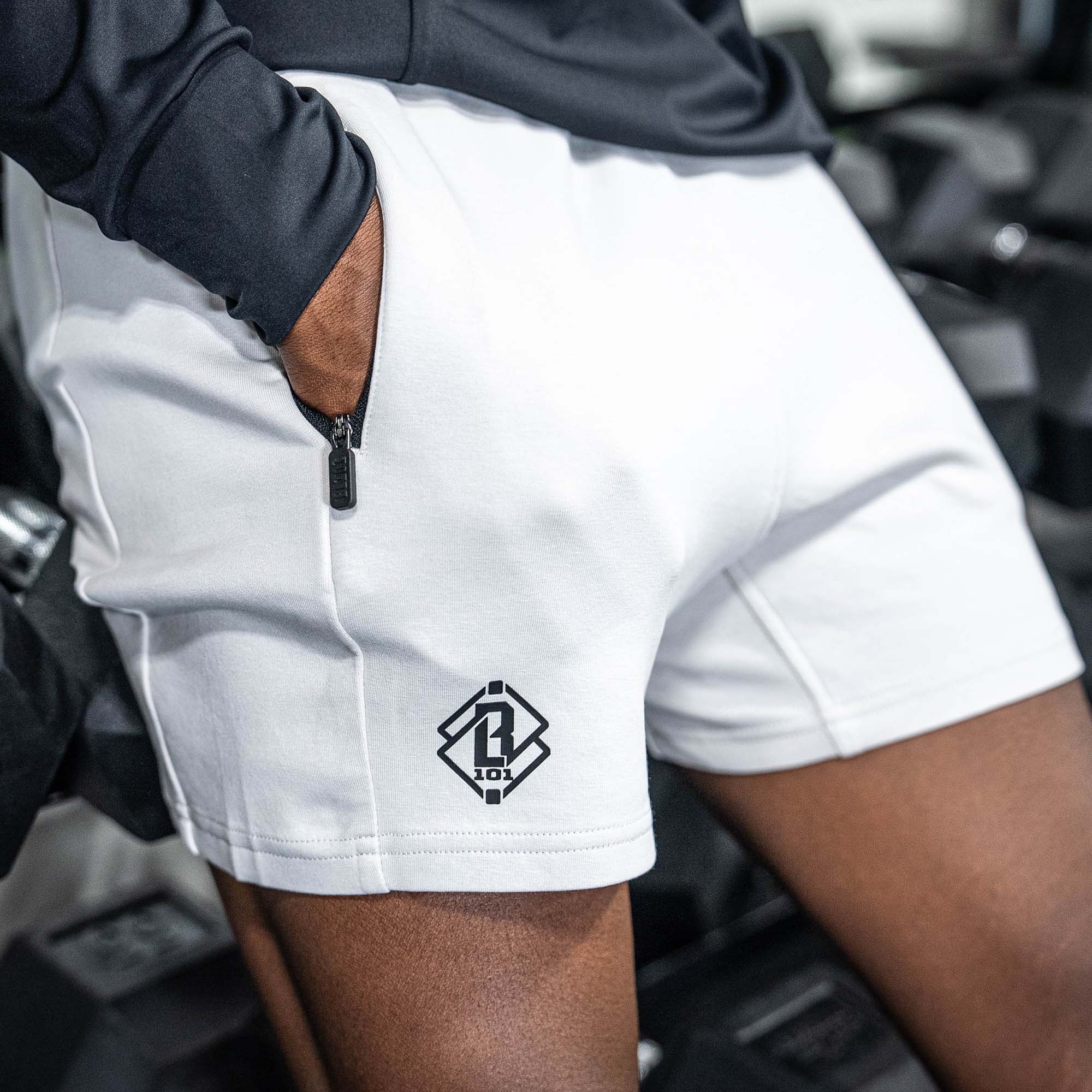 Diamond Relaxed Fit Sweatshorts - Light Gray/Black - Image 2