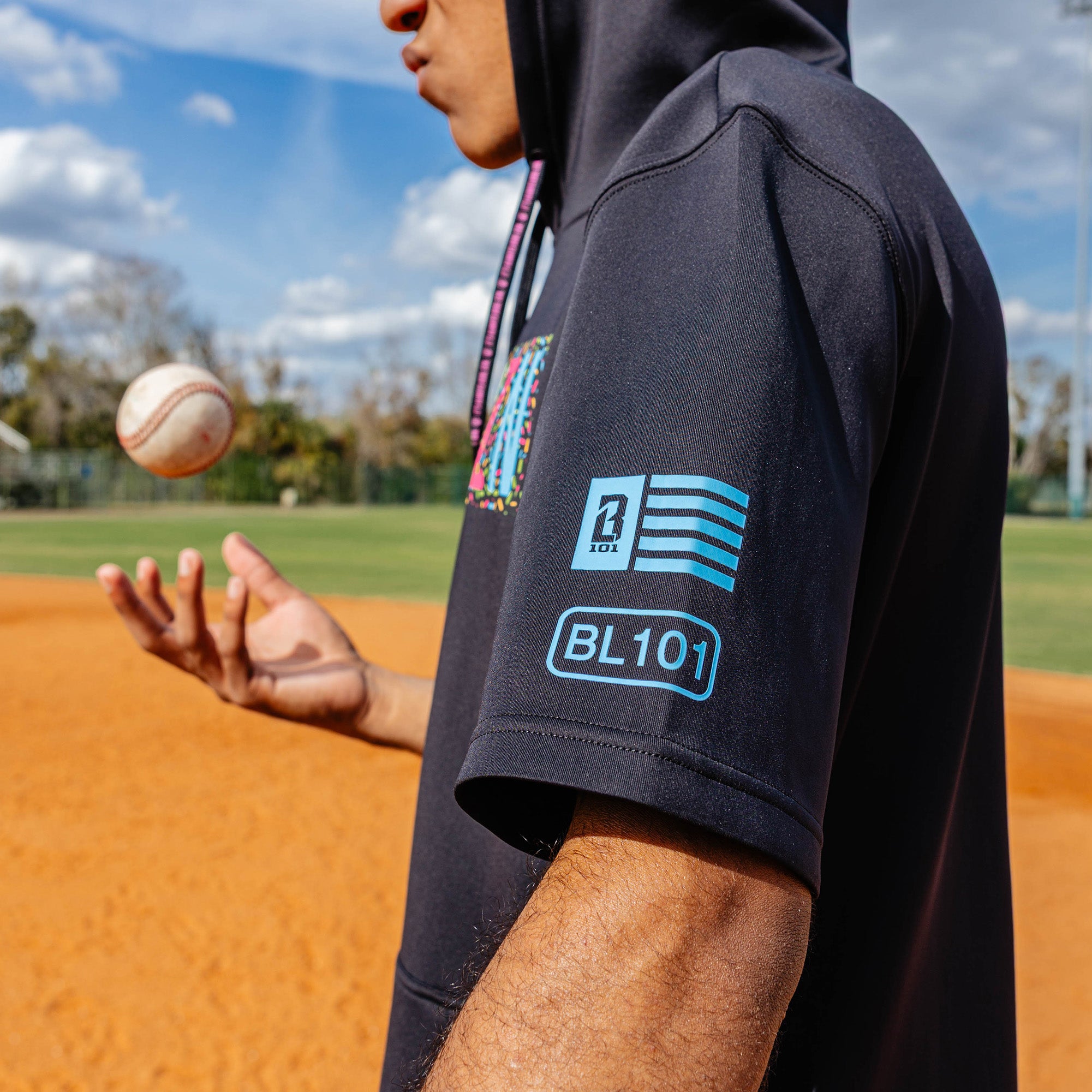 BSBL-SZN Youth Short Sleeve Hoodie V3 - Black/Midnight Sundae - Image 5