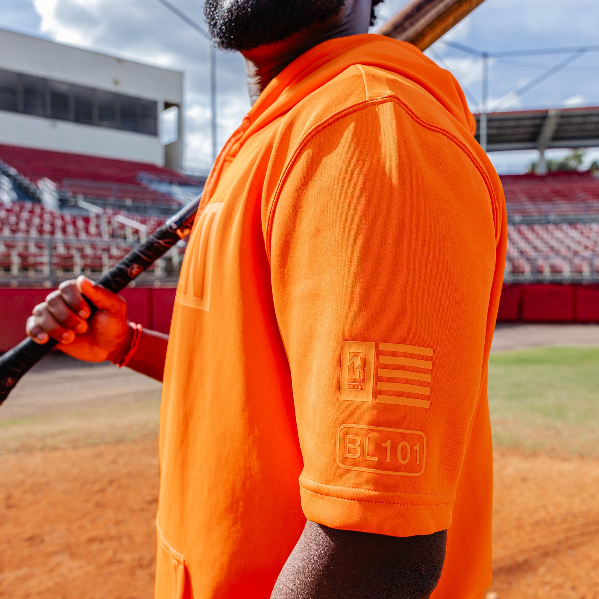BSBL-SZN Short Sleeve Hoodie V3 - Orange - Image 5