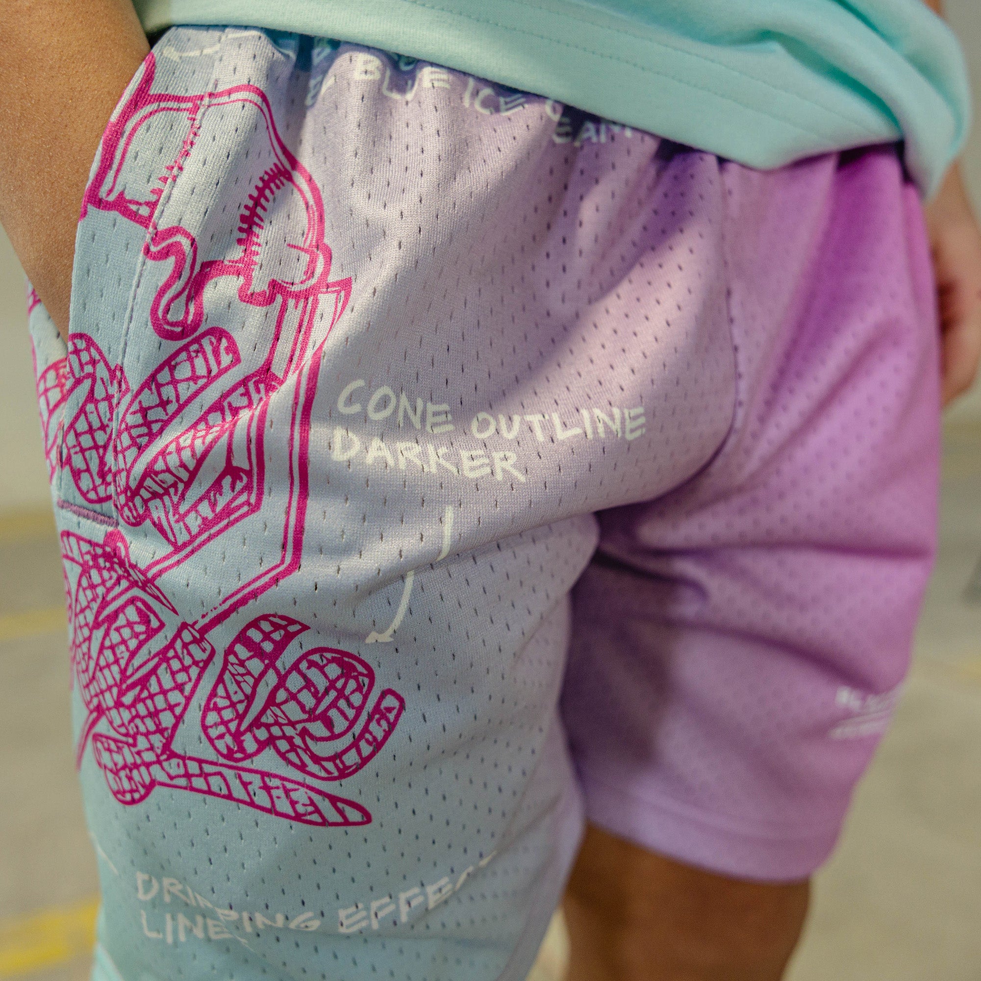 OG Ice Cream Design Youth Shorts - Light Blue - Image 4