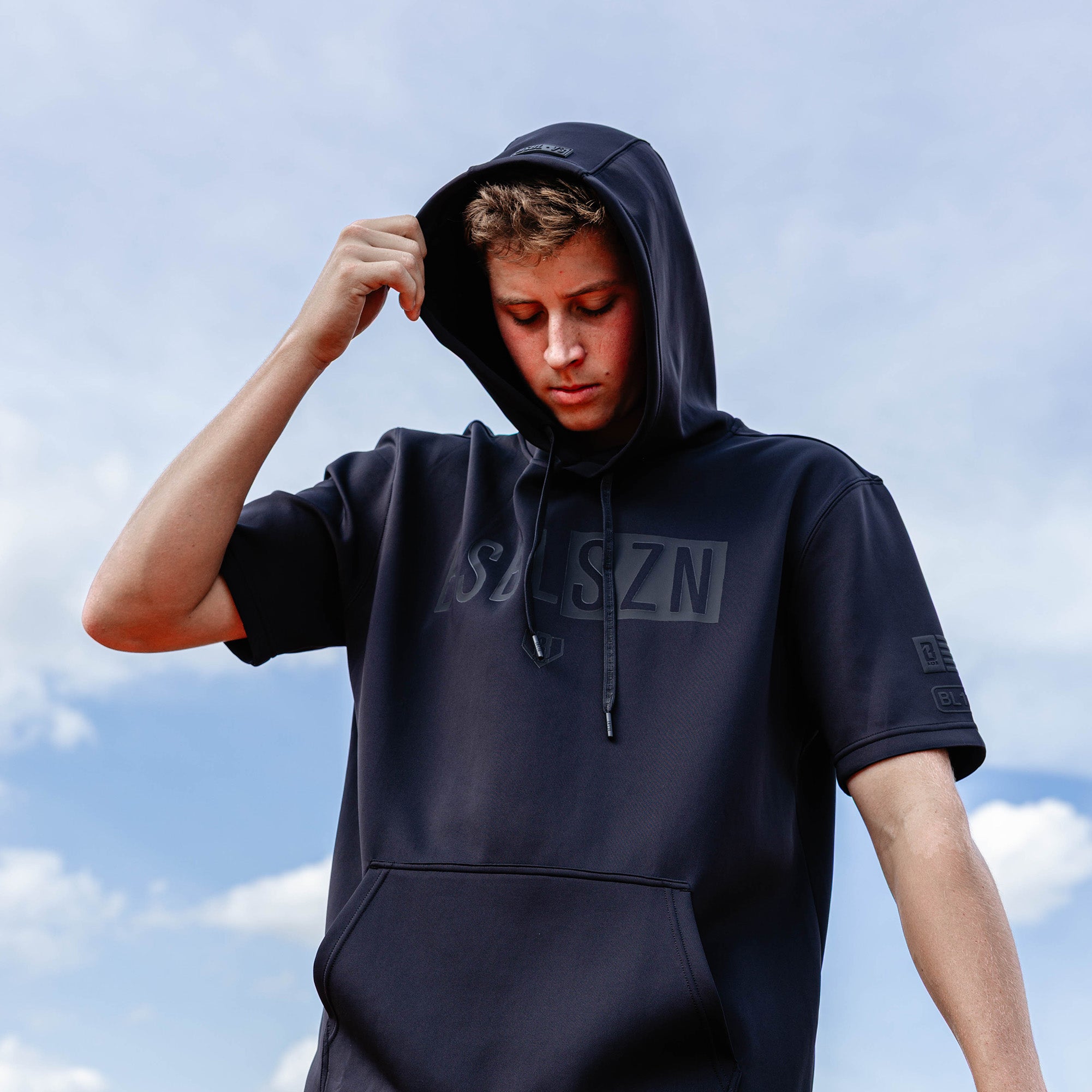 BSBL-SZN Short Sleeve Hoodie V3 - Blackout - Image 3