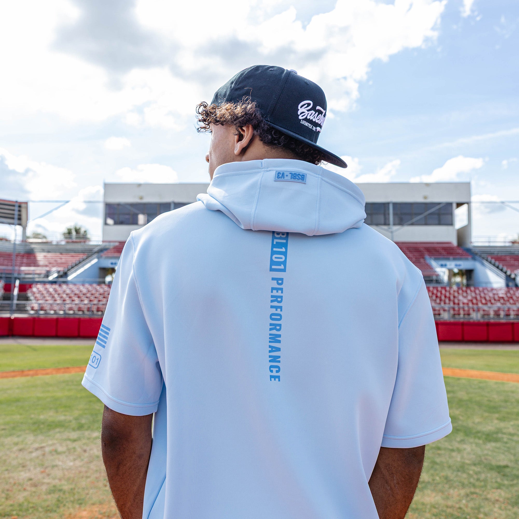 BSBL-SZN Short Sleeve Hoodie V3 - Powder Blue/Wavy - Image 6