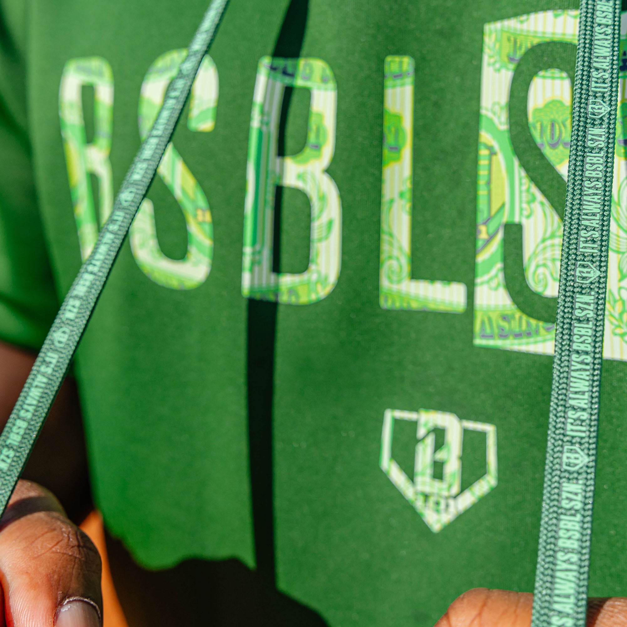 BSBL-SZN Short Sleeve Hoodie V3 - Dark Green/Bag Chaser - Image 7