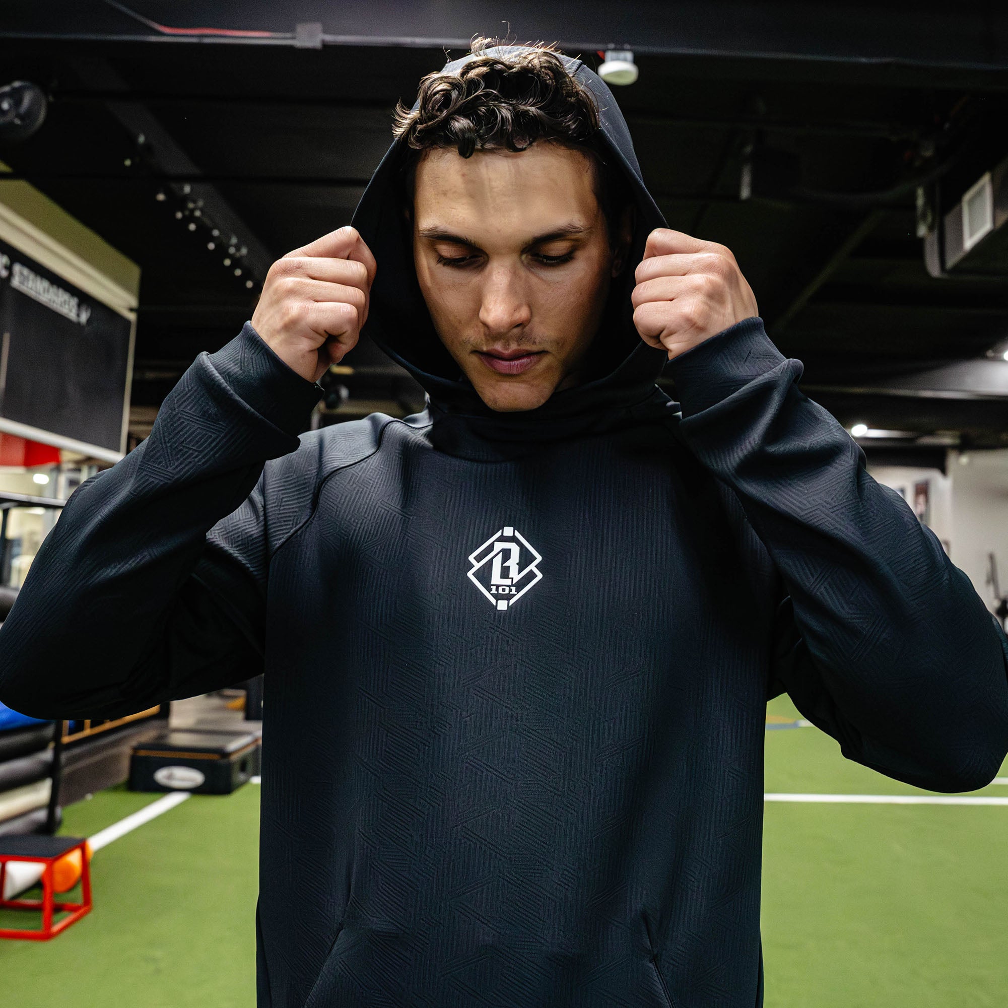 Diamond Tech Jacquard Youth Hoodie - Black - Image 5