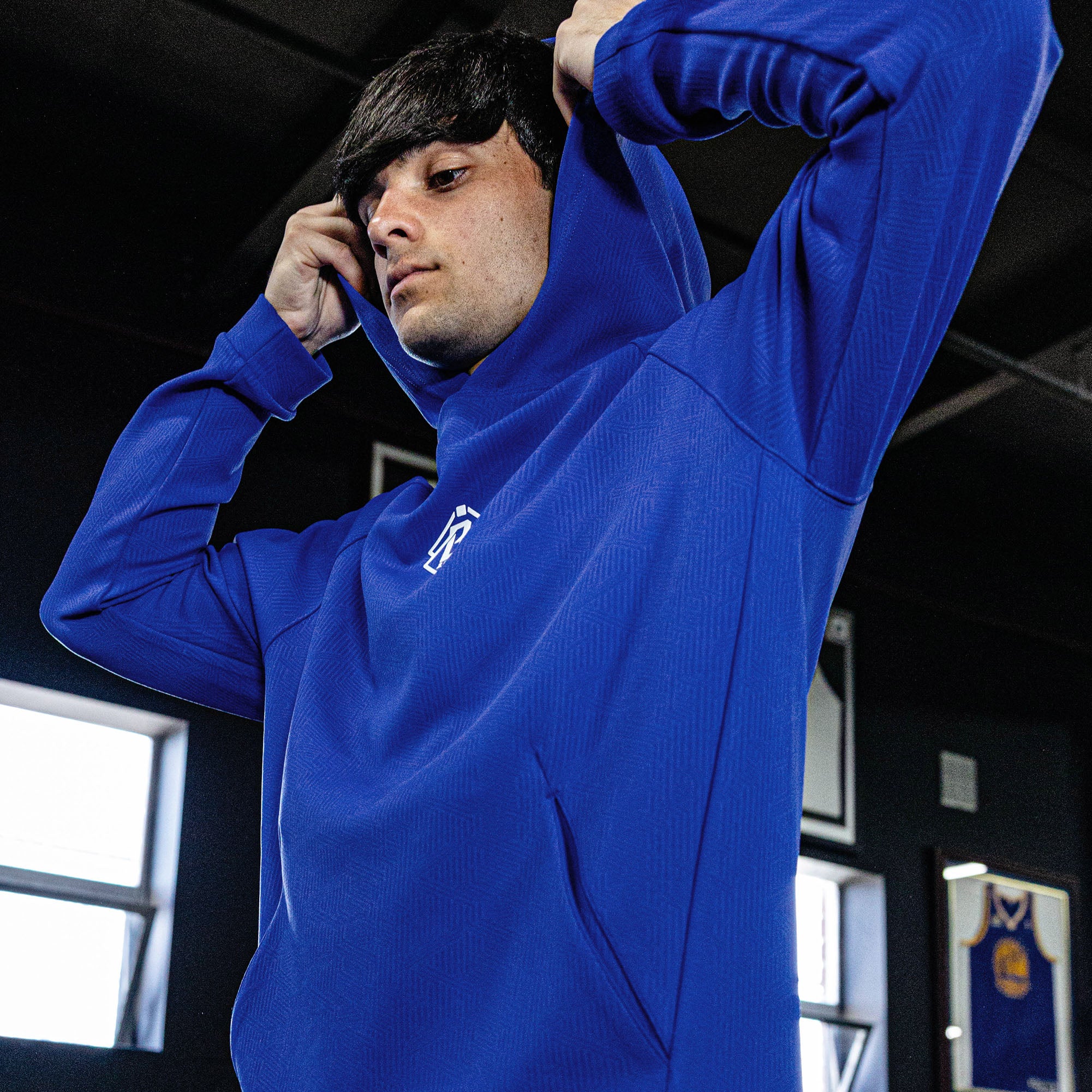 Diamond Tech Jacquard Youth Hoodie - Royal Blue - Image 5