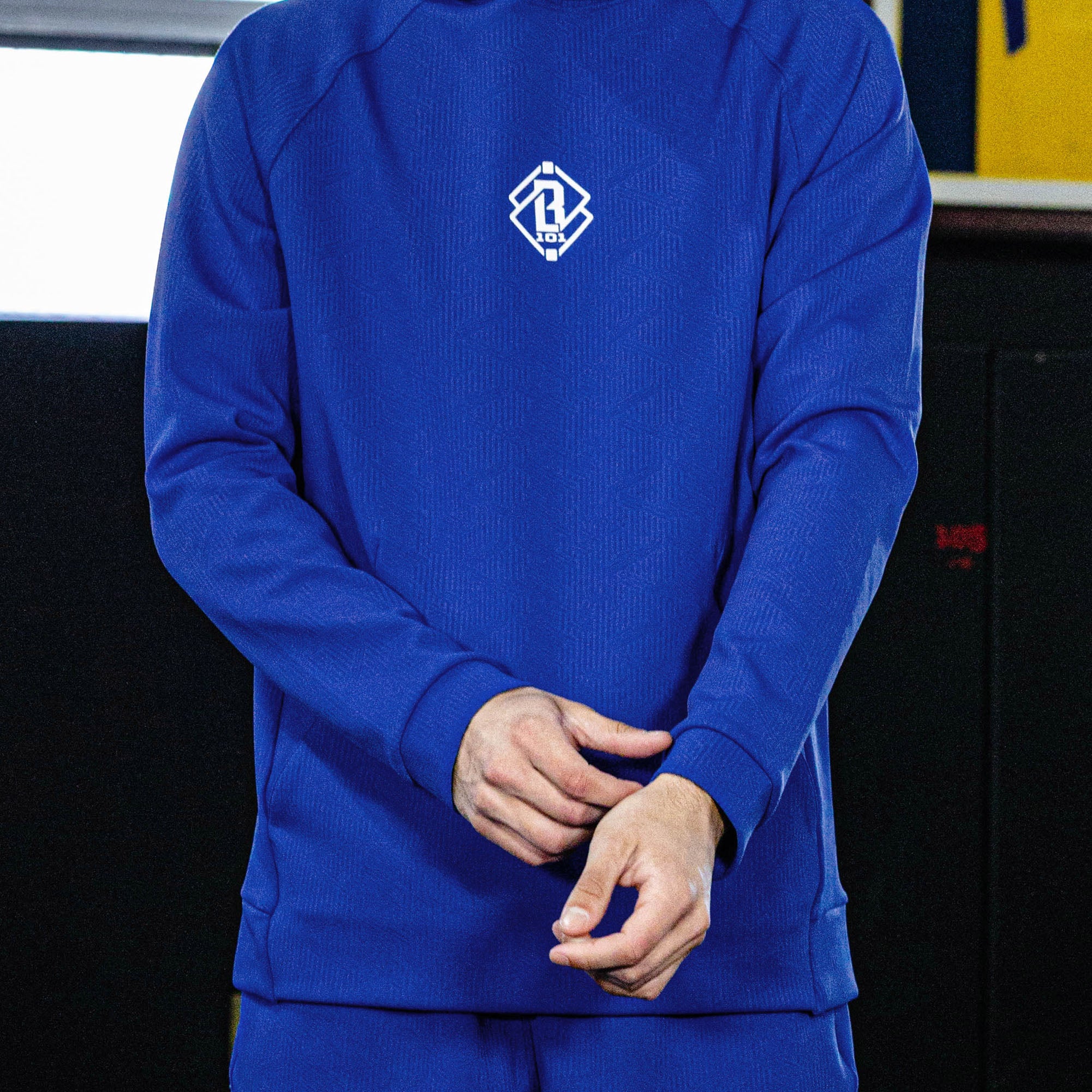 Diamond Tech Jacquard Youth Hoodie - Royal Blue - Image 6