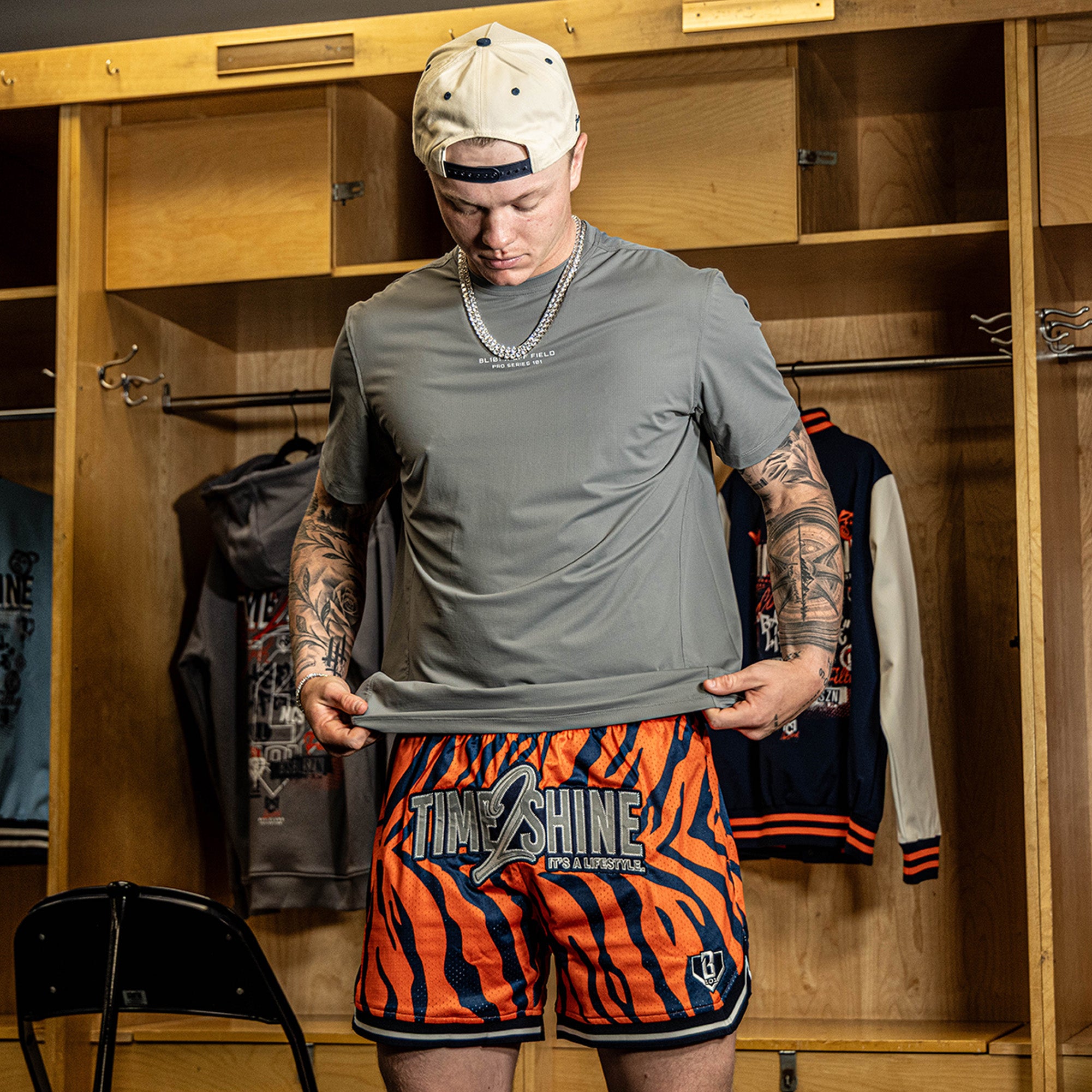 Max Clark Tiger Court Shorts - Orange - Image 3