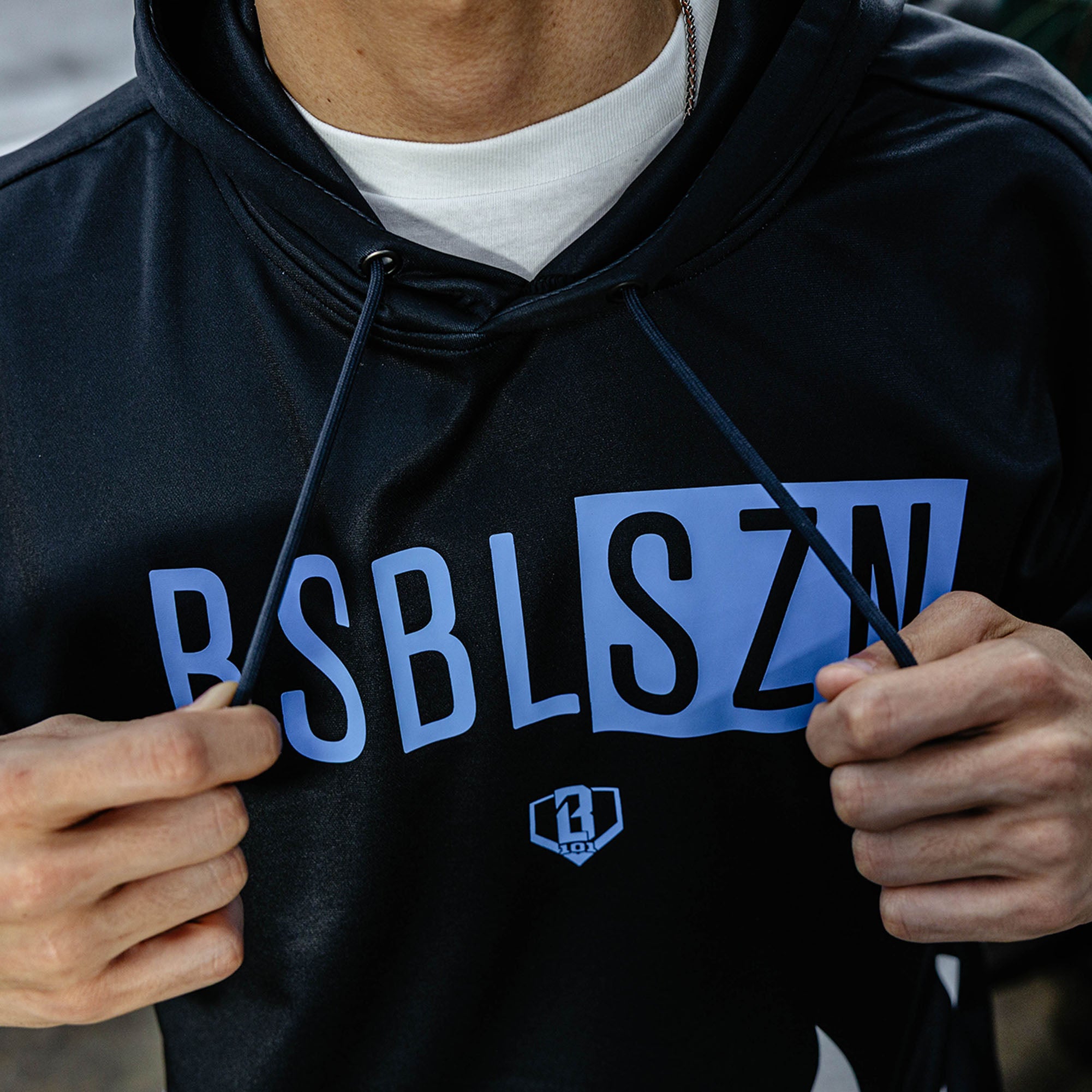 BSBL-SZN V2 Short Sleeve Hoodie - Flames Blue - Image 4