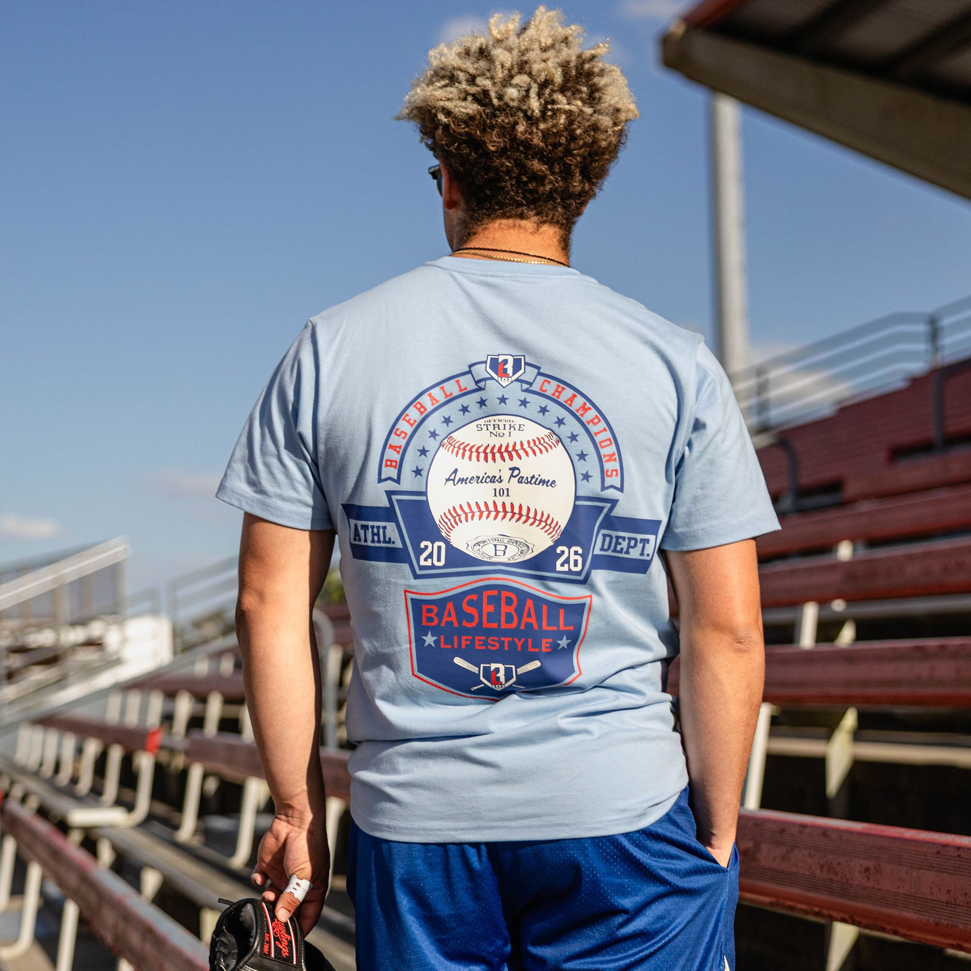 Baseball Champions Tee - Blue - Image 4