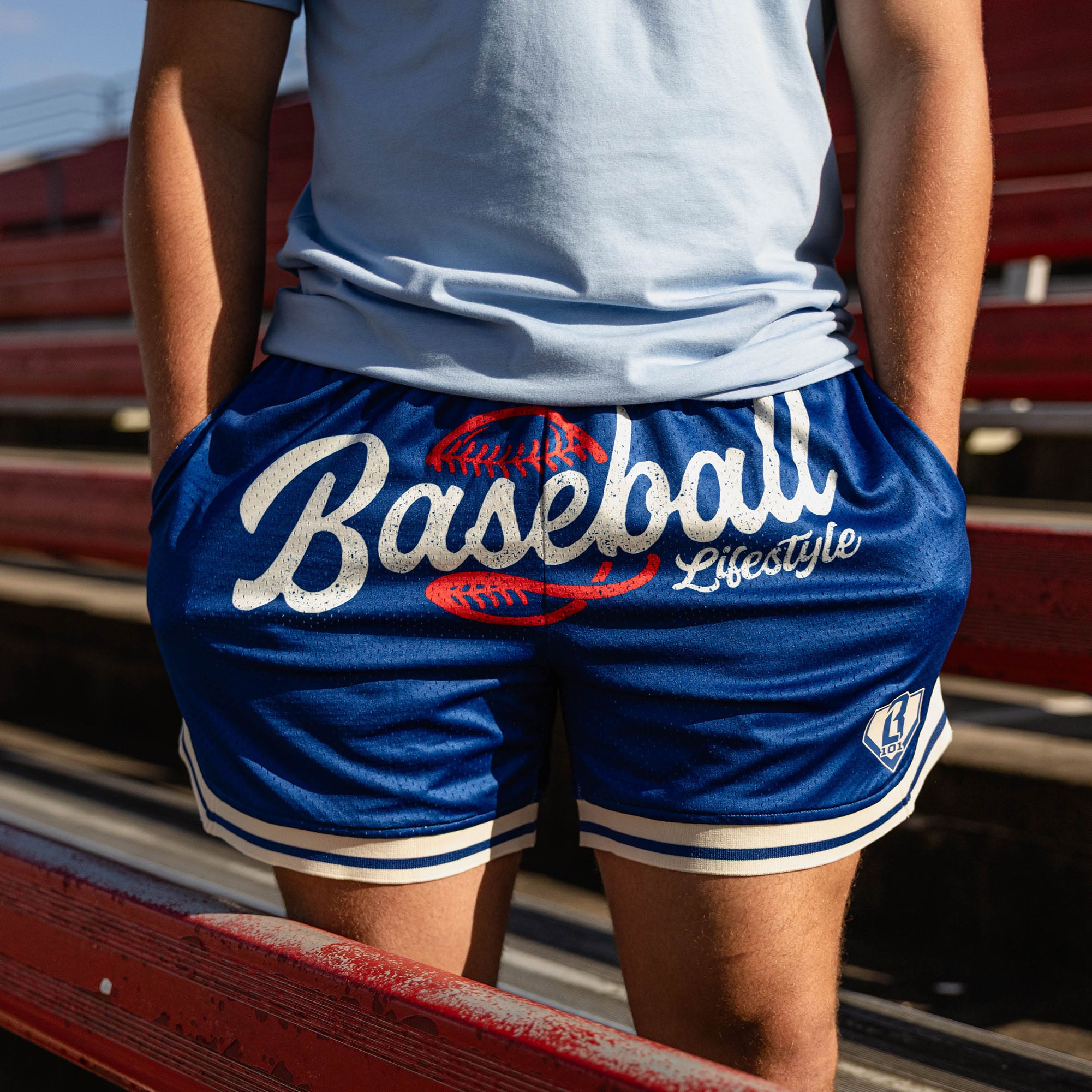 Baseball Court Shorts - Navy - Image 4