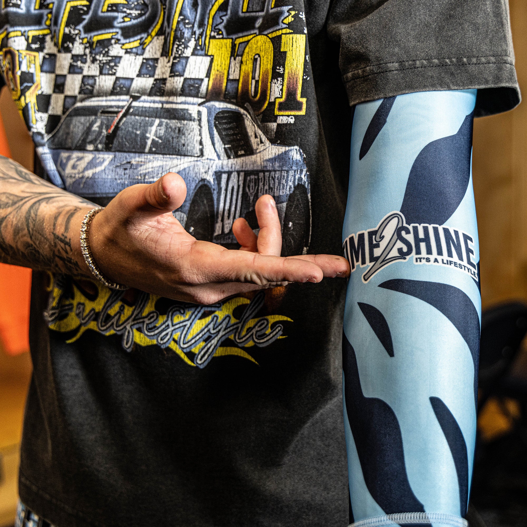 Max Clark Tiger Youth Arm Sleeve - Blue - Image 3