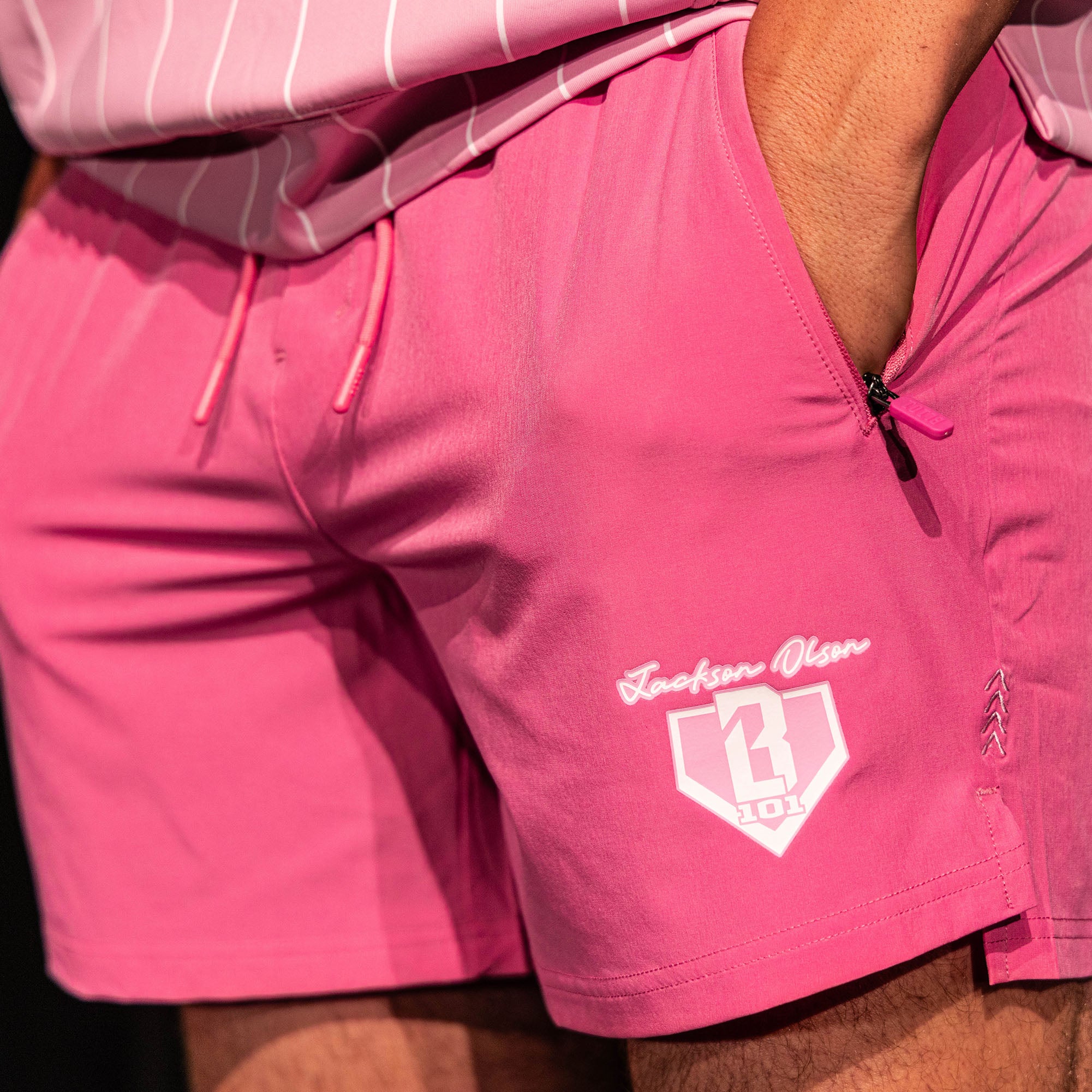 Pro Series Shorts V2 With Liner - Pink Pinstripes - Image 4