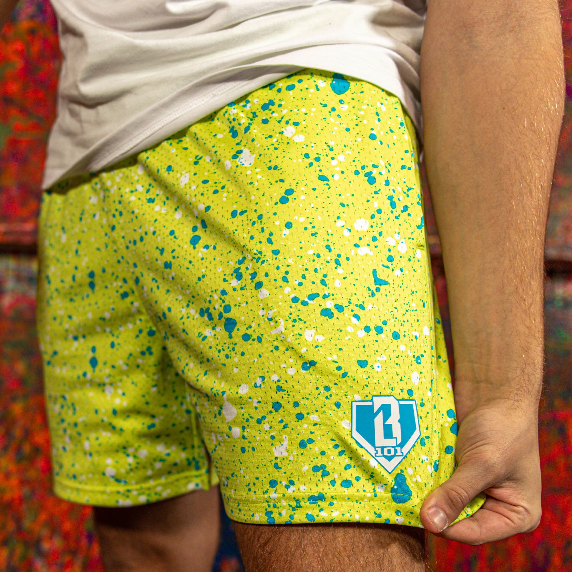 Splatter Shorts - Highlighter Yellow - Image 2