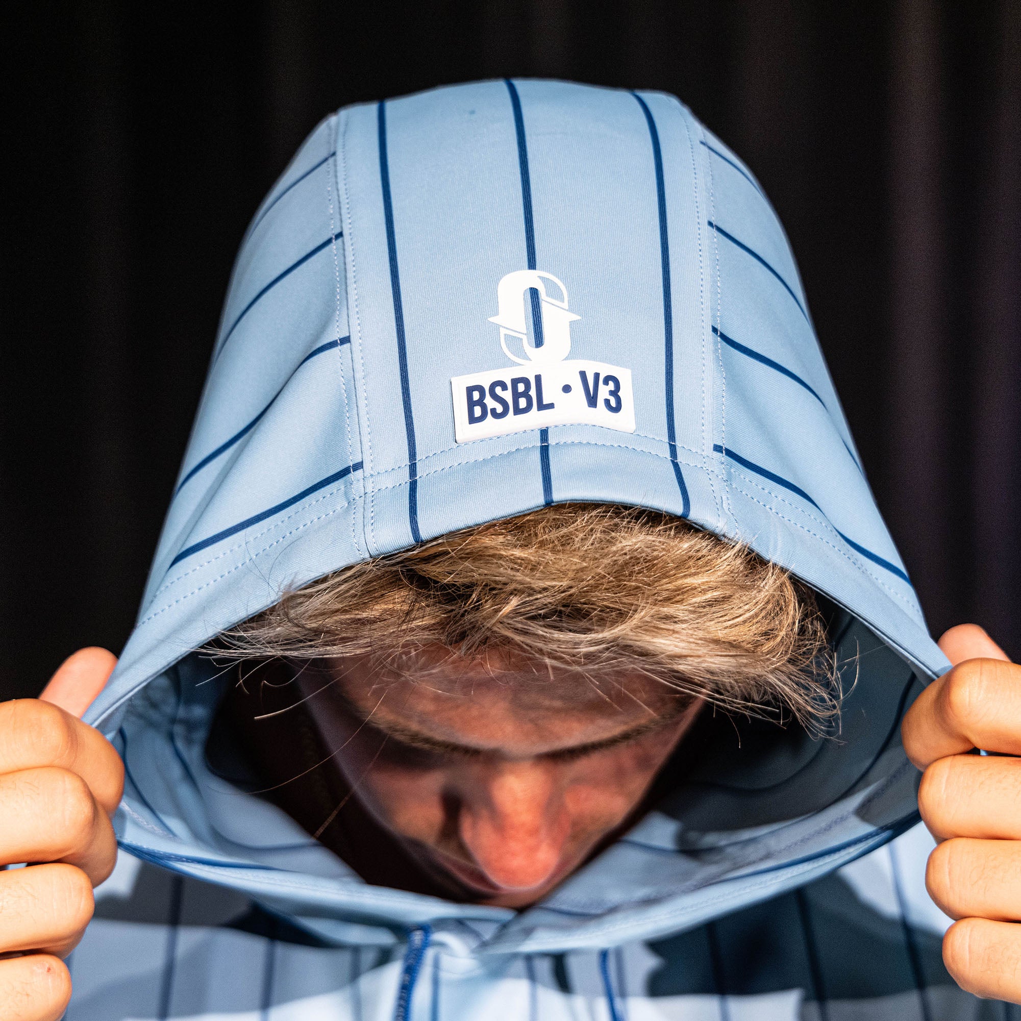 BSBL-SZN Sleeveless Hoodie V3 - Blue Pinstripes - Image 6