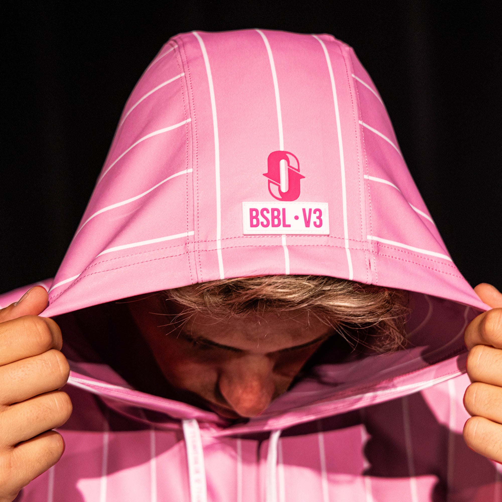 BSBL-SZN Sleeveless Hoodie V3 - Pink Pinstripes - Image 6
