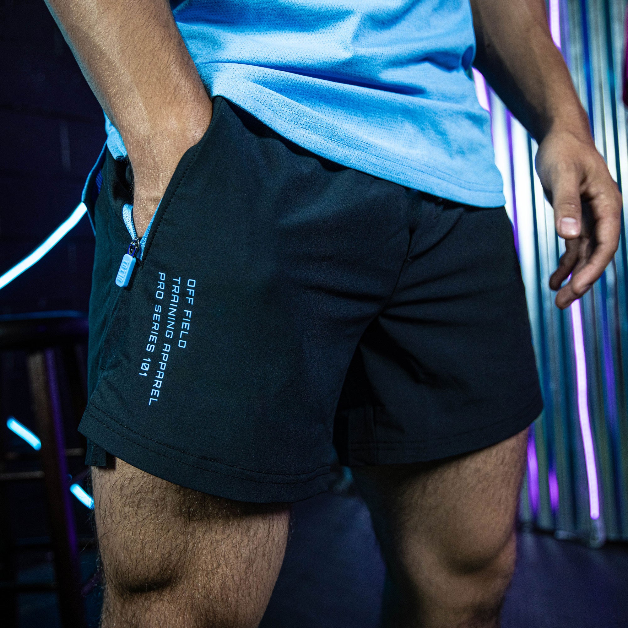 Pro Series Shorts V2 - Black/Light Blue - Image 3