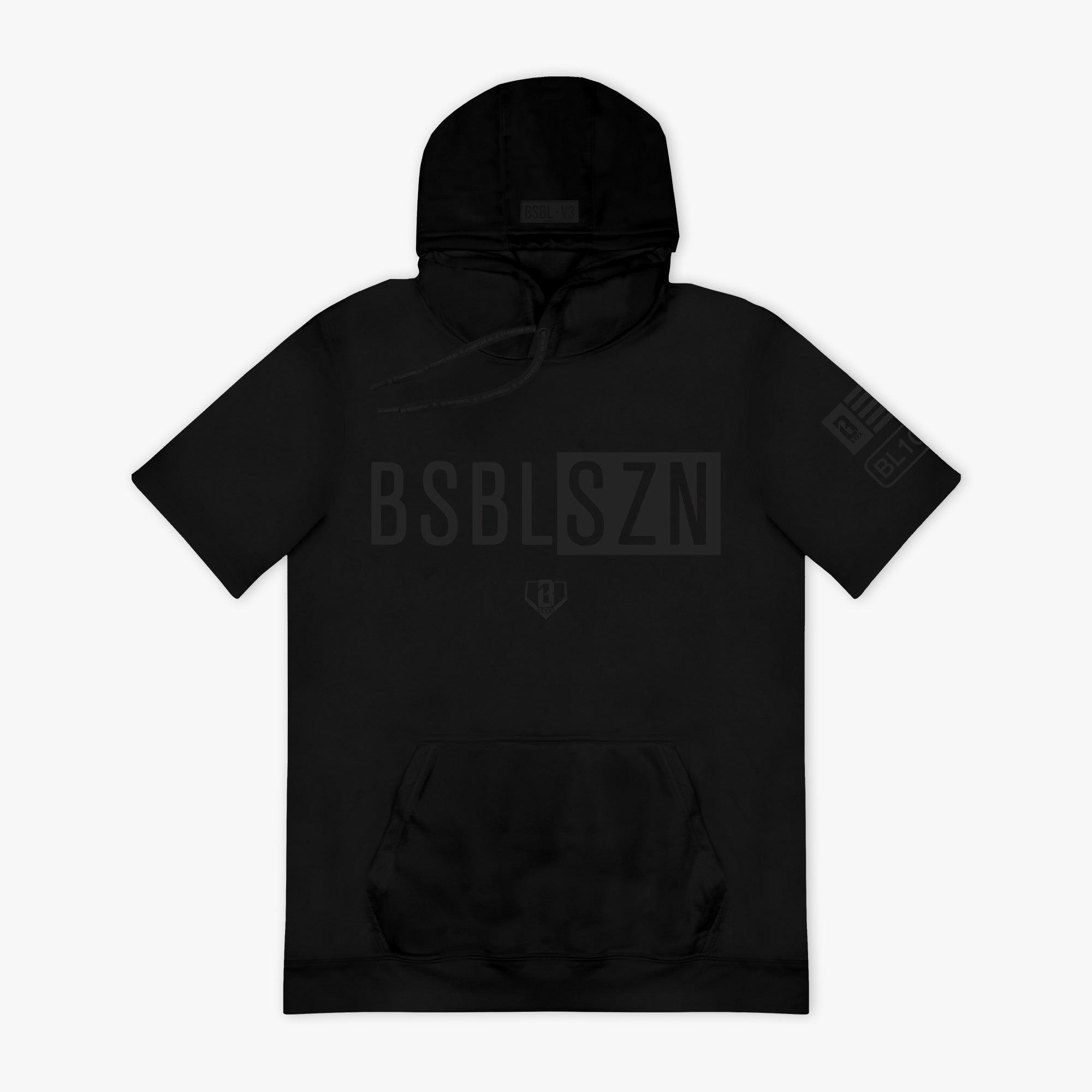 BSBL-SZN Short Sleeve Hoodie V3 - Blackout