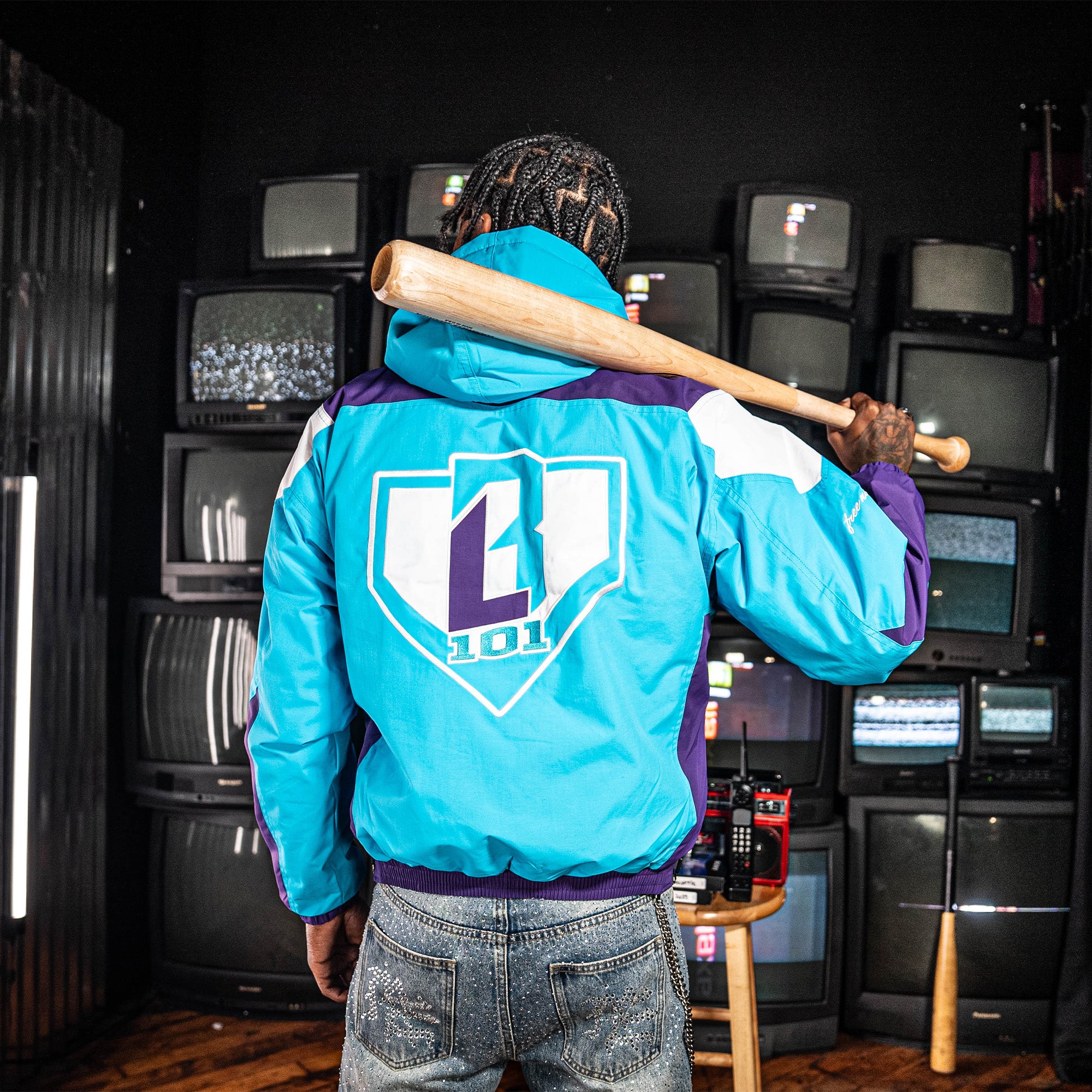 Colorblock Pullover Jacket - Blue/Purple - Image 4