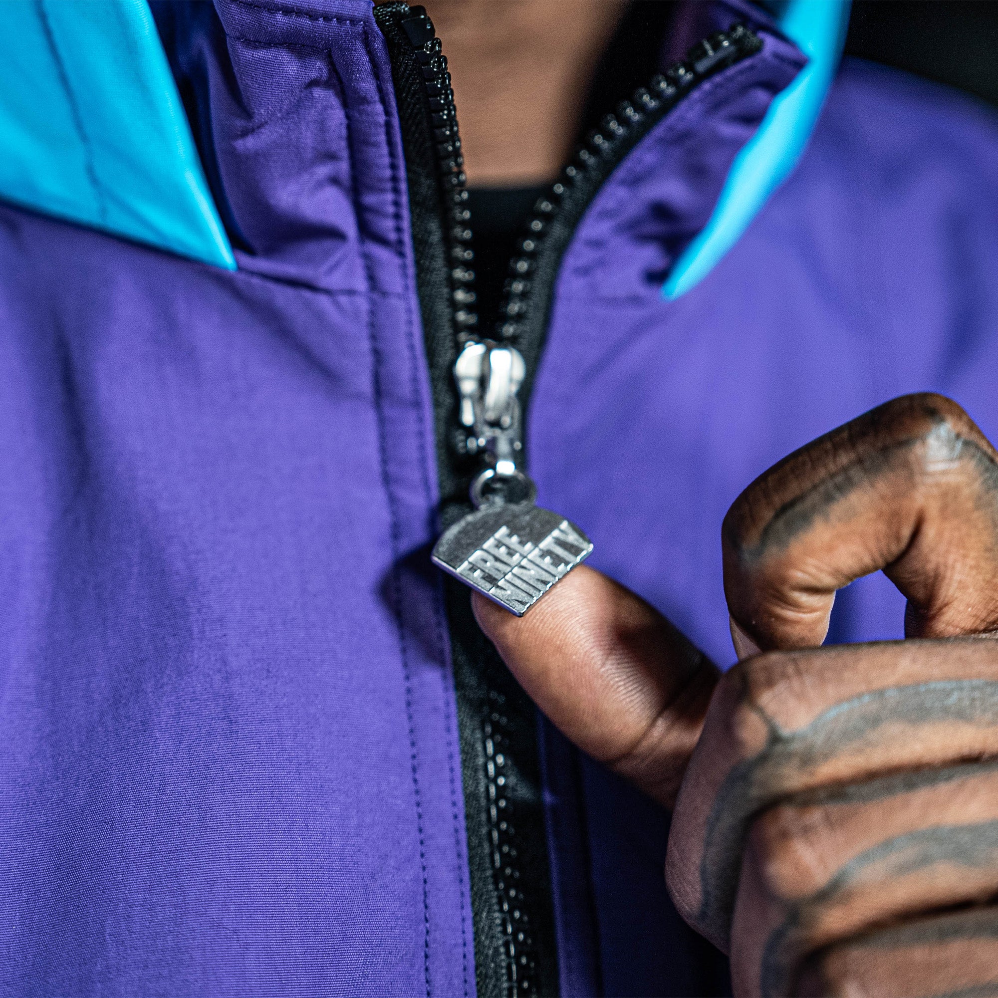Colorblock Pullover Jacket - Blue/Purple - Image 6