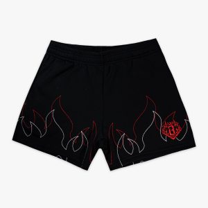 Flames Stitched Sweatshorts