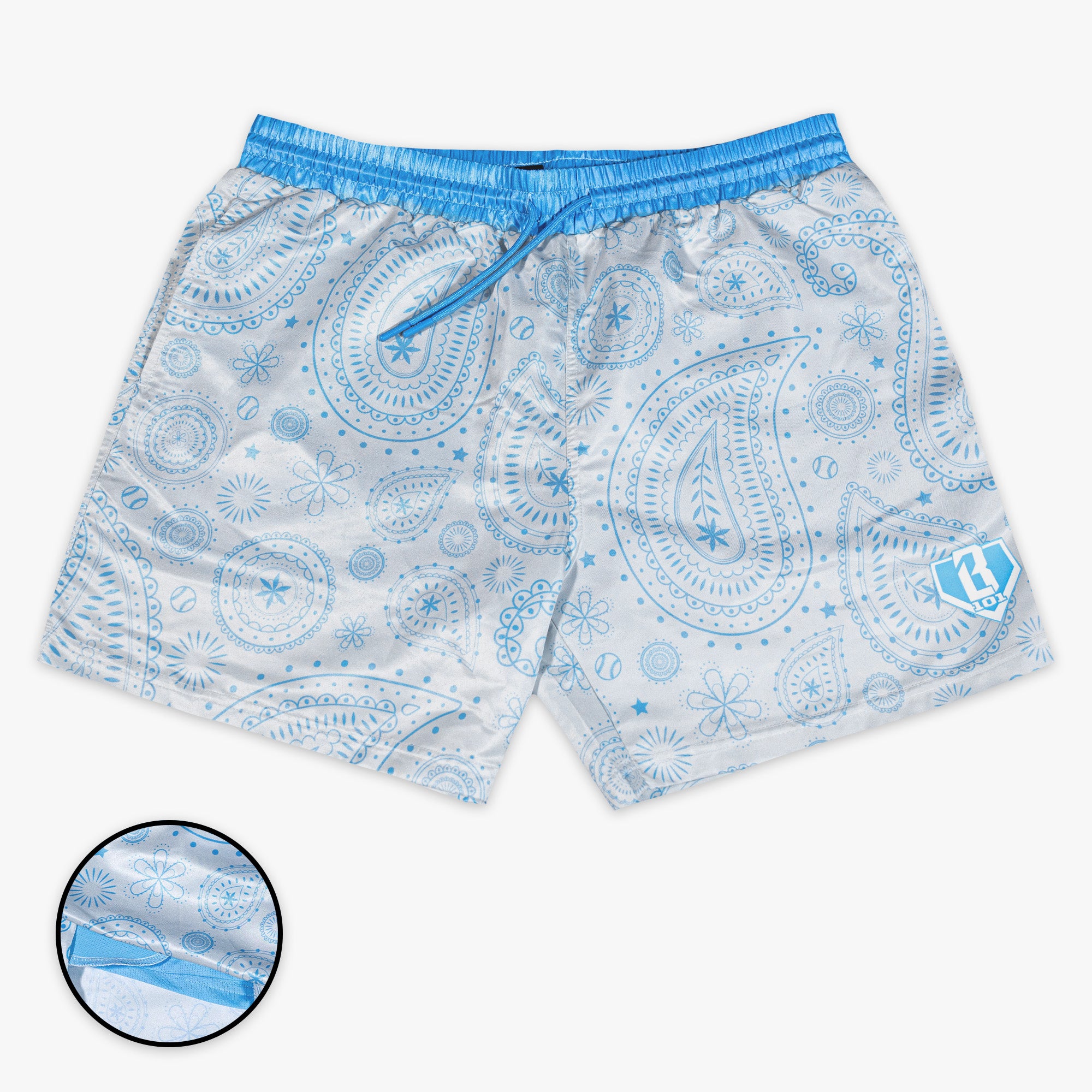 Paisley Youth Swim Trunks - Gray