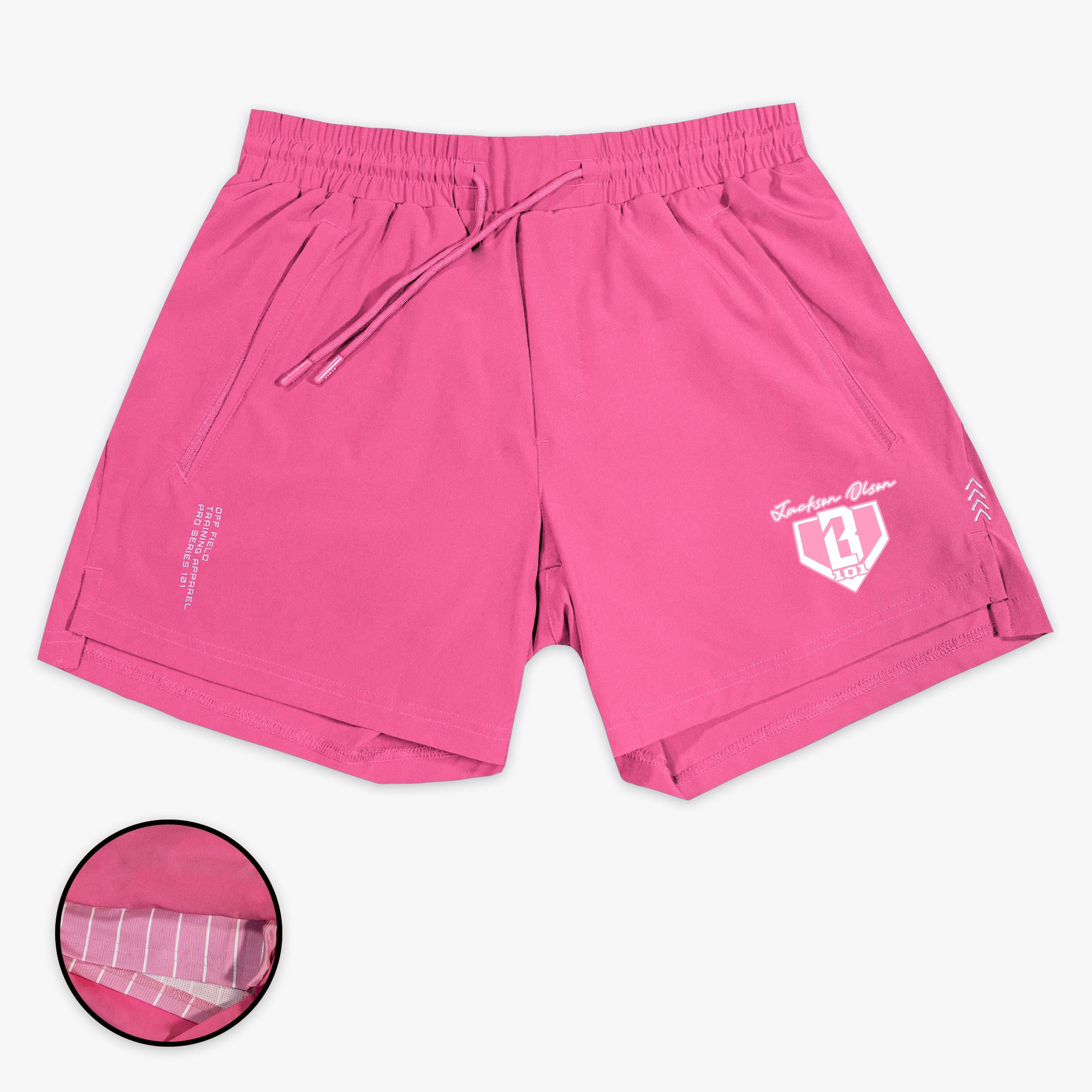 Pro Series Shorts V2 With Liner - Pink Pinstripes