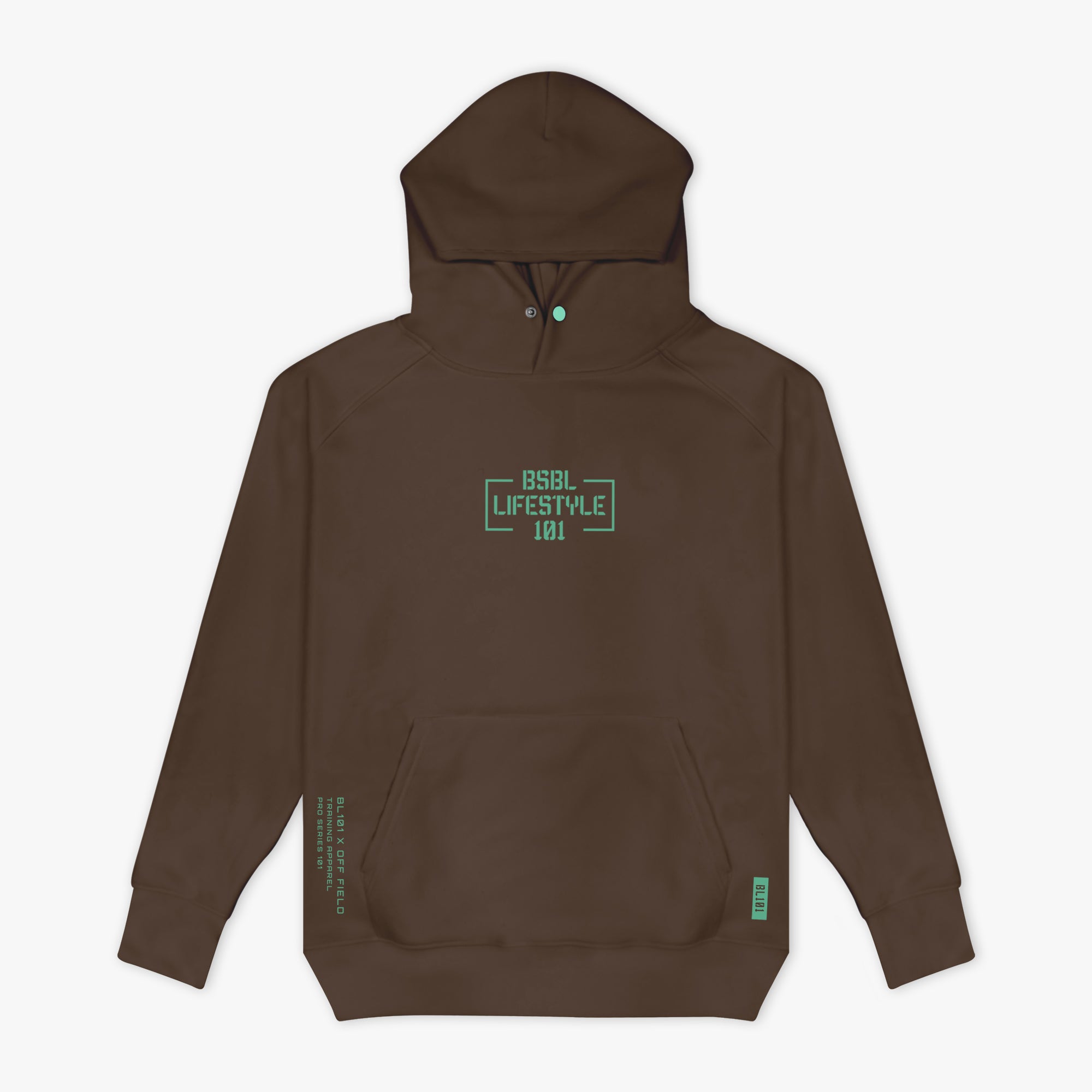 Off-Field Performance Youth Hoodie - Brown/Mint