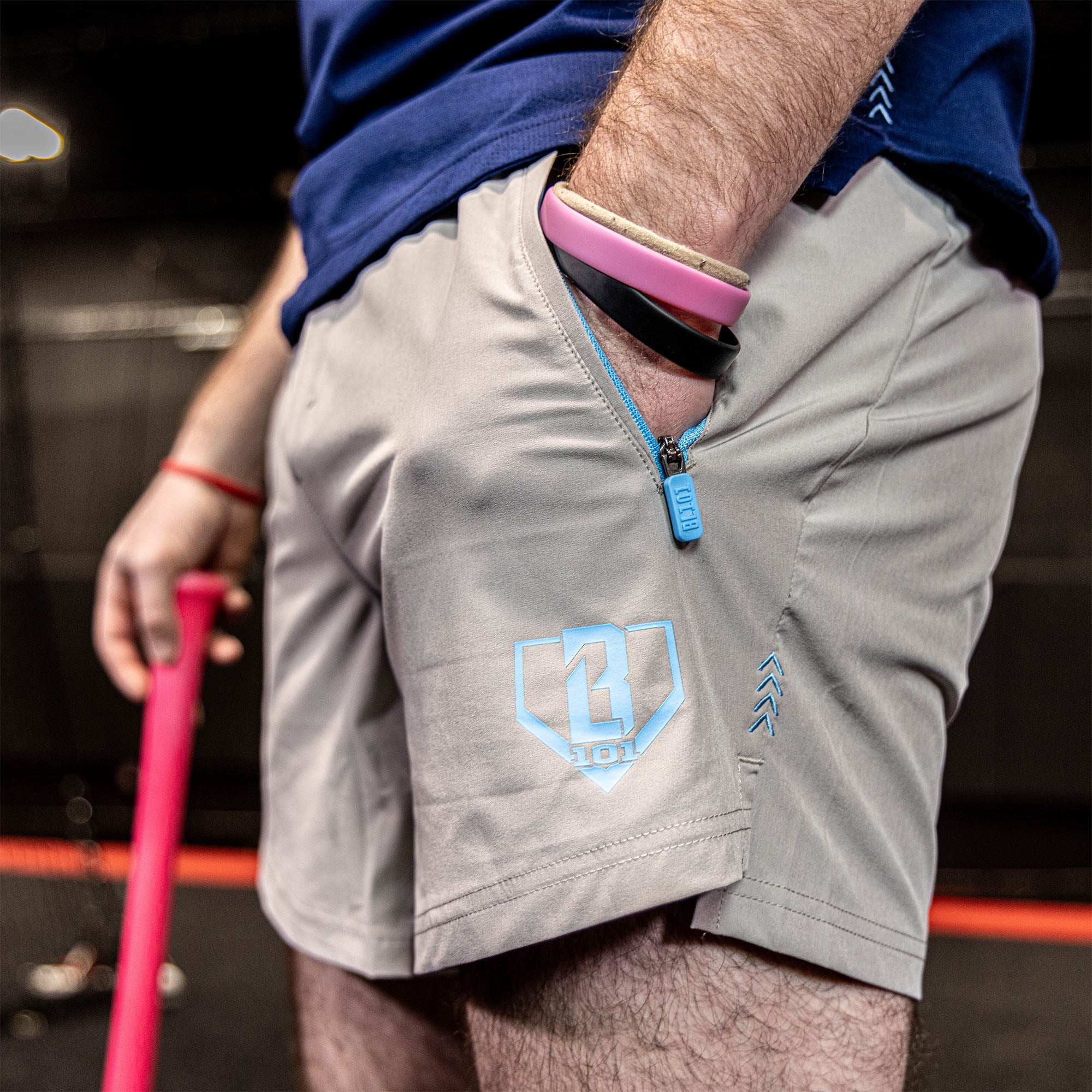 Pro Series Youth Shorts V2 - Gray/Light Blue - Image 4