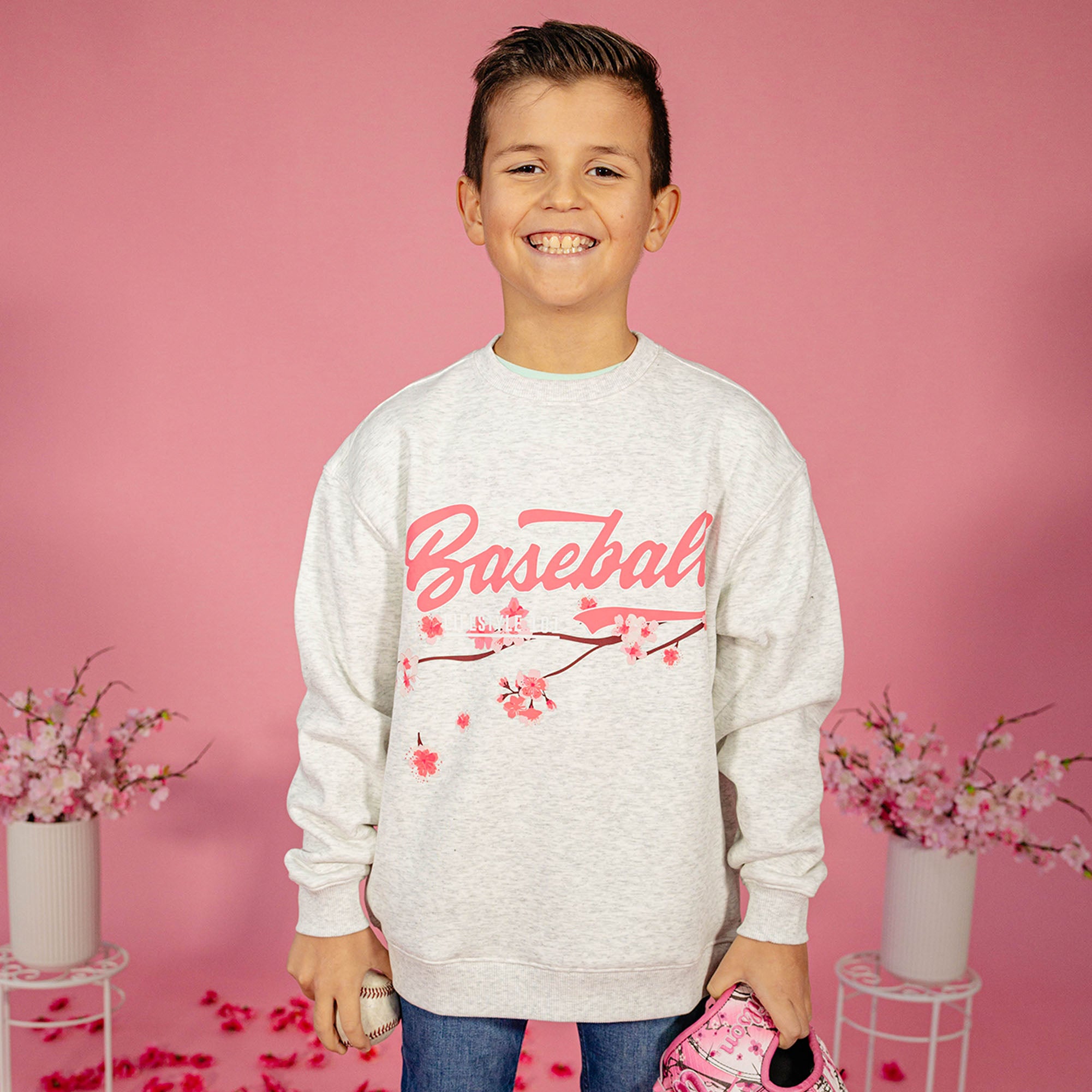 Cherry Blossoms Established Youth Crewneck - Image 3