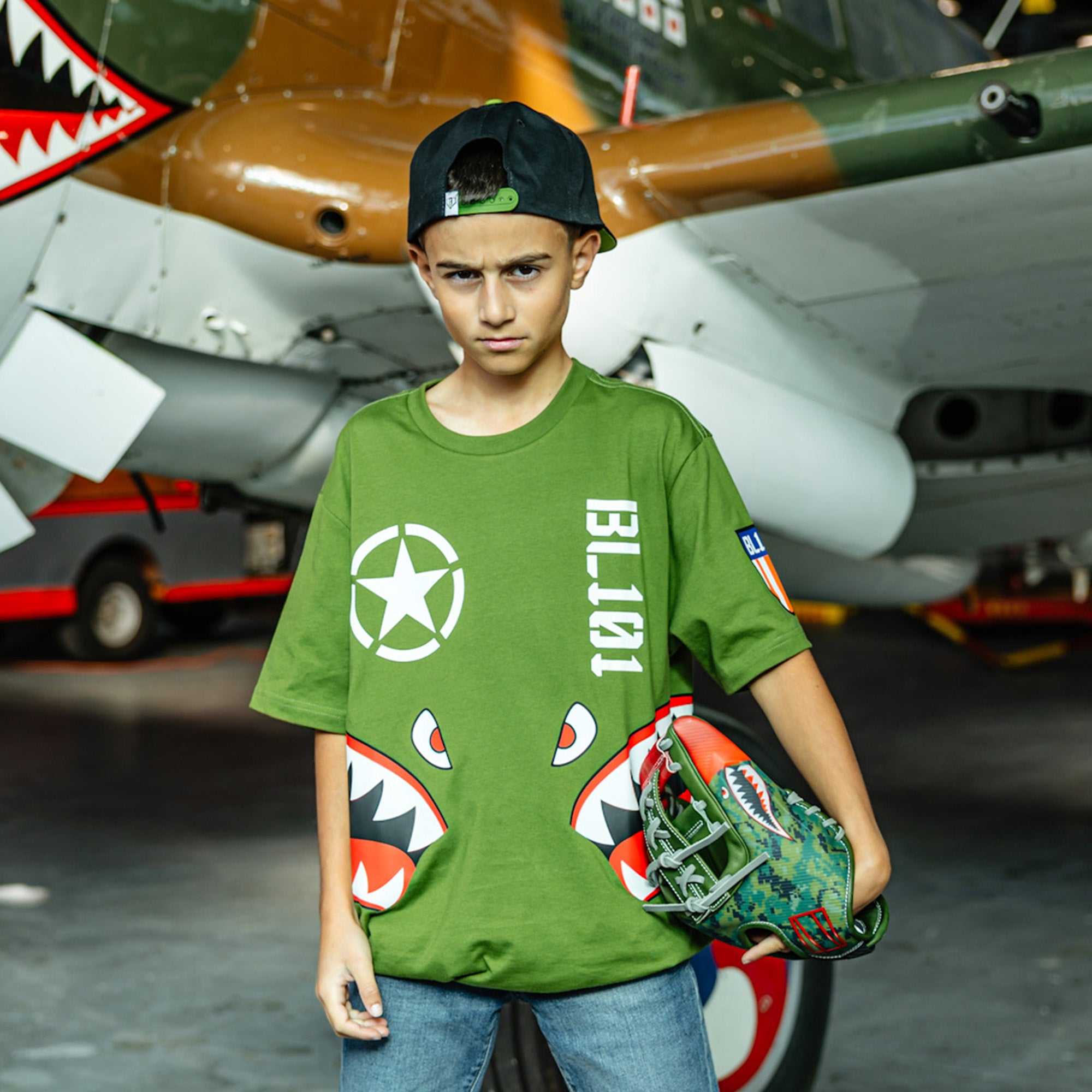 Unit 101 Youth Tee - Army Green - Image 3