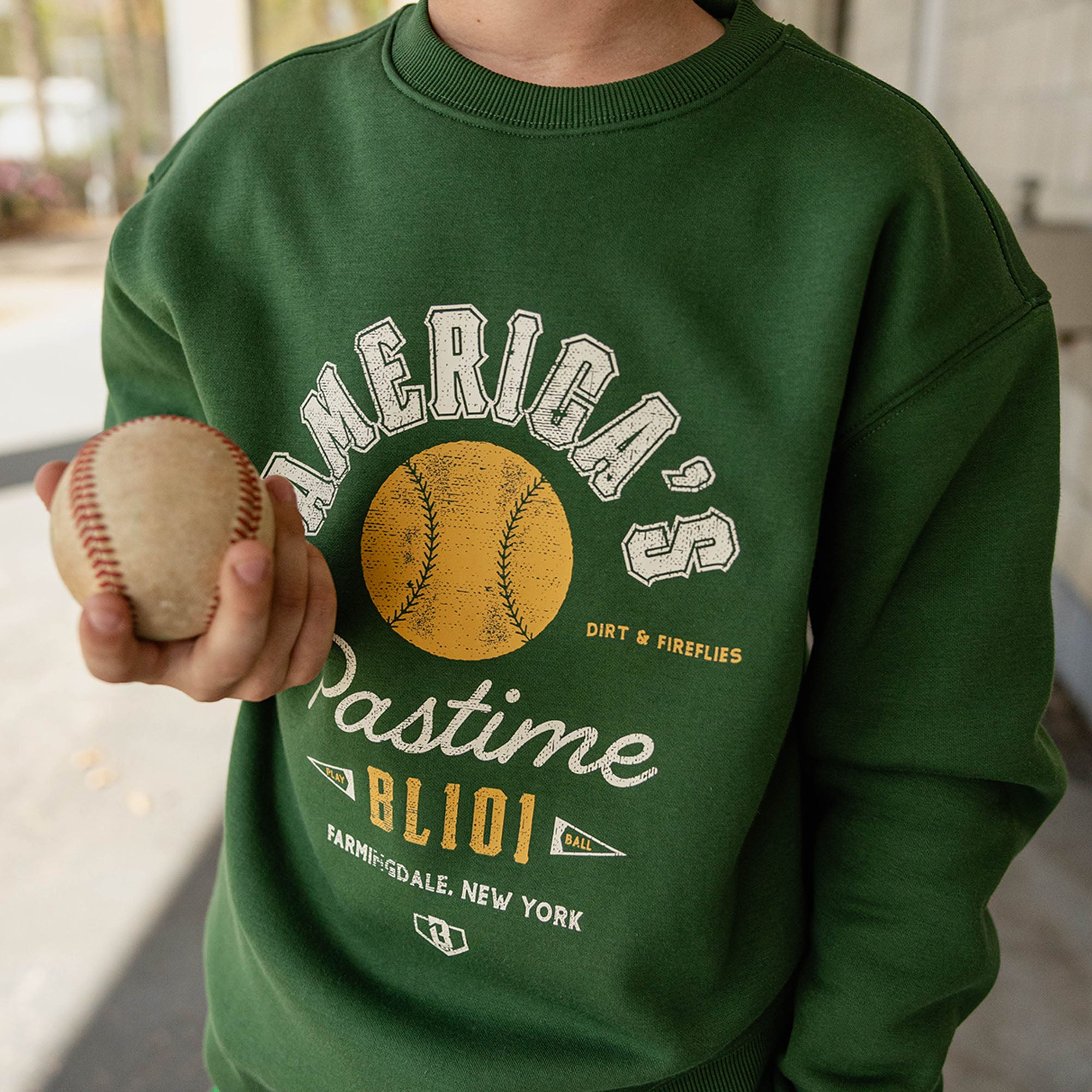 Americas Pastime Youth Crewneck - Green - Image 3