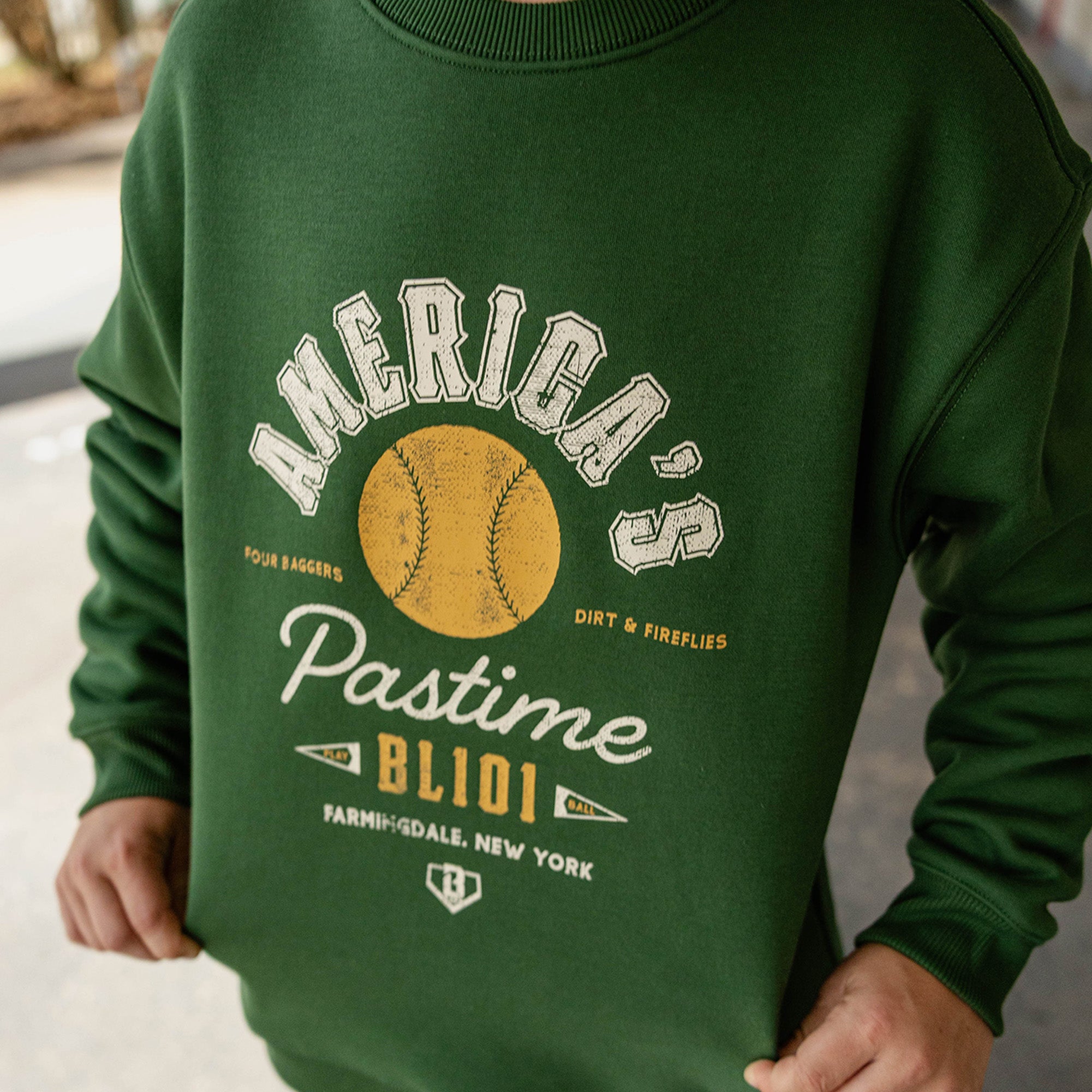 Americas Pastime Youth Crewneck - Green - Image 4